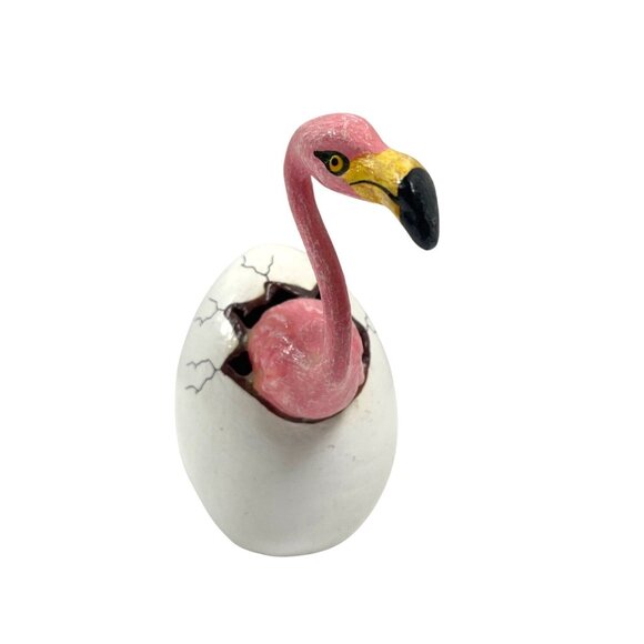 Mexico Pink Flamingo Chick Bird Hatching Egg Bustamante Style Collectible VTG - Picture 2 of 7